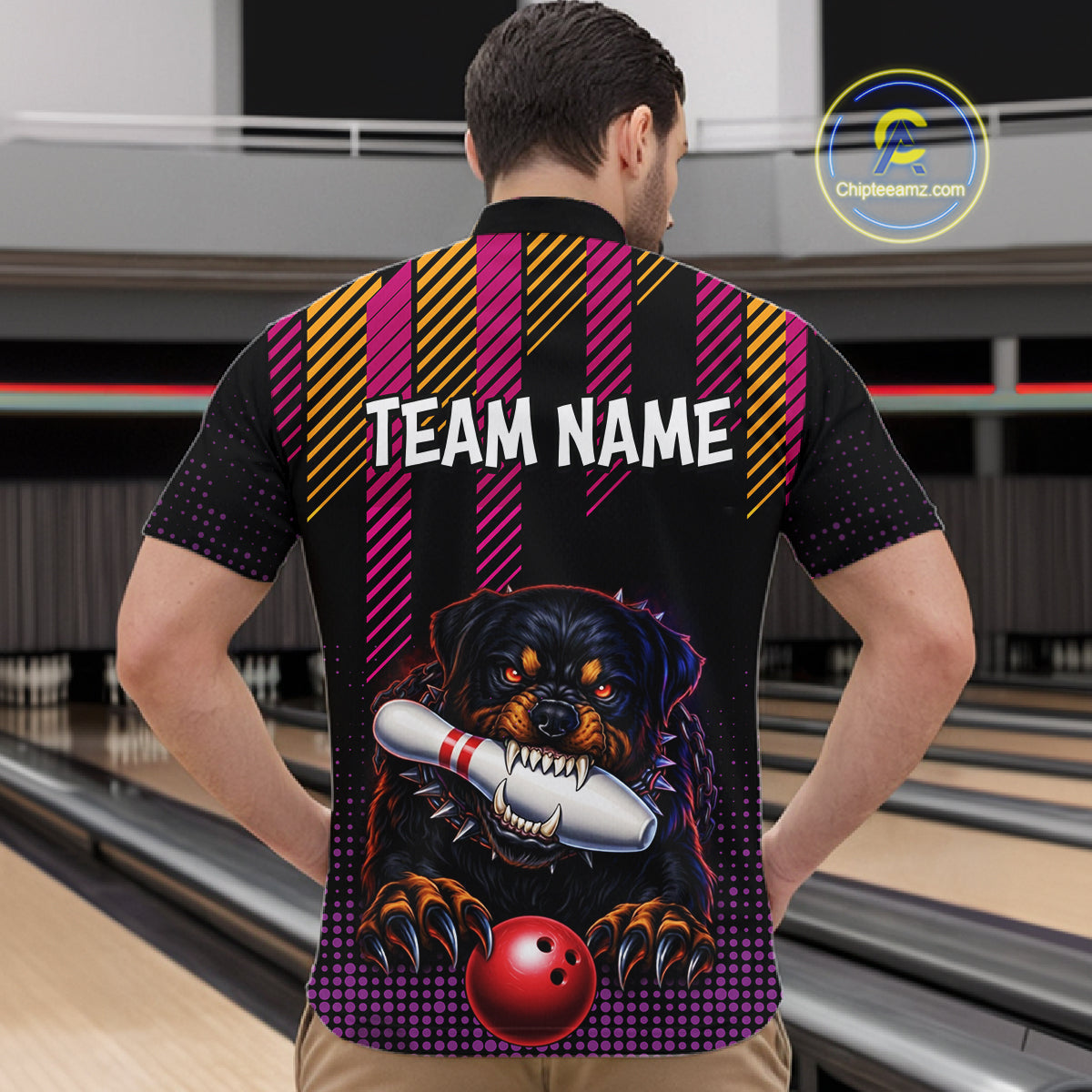 Custom Funny French Bulldog Bowling Jersey for Men Bowling Team Shirts Polo & 1/4 Zip HNT185