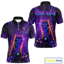 Load image into Gallery viewer, Personalized Funny Neon Cat 8 Ball Pool Men Billiard Polo &amp; 1/4 Zip, Billiard Shirt, Billiard Team Jerseys NNT143