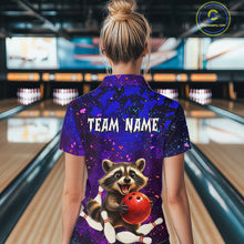 Load image into Gallery viewer, Custom Funny Raccoon Bowling Jersey for Women Bowling Uniform Polo &amp; 1/4 Zip Bowling Team Shirts HNT229