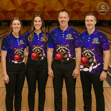 Load image into Gallery viewer, Custom Funny Raccoon Bowling Jersey for Women Bowling Uniform Polo &amp; 1/4 Zip Bowling Team Shirts HNT229