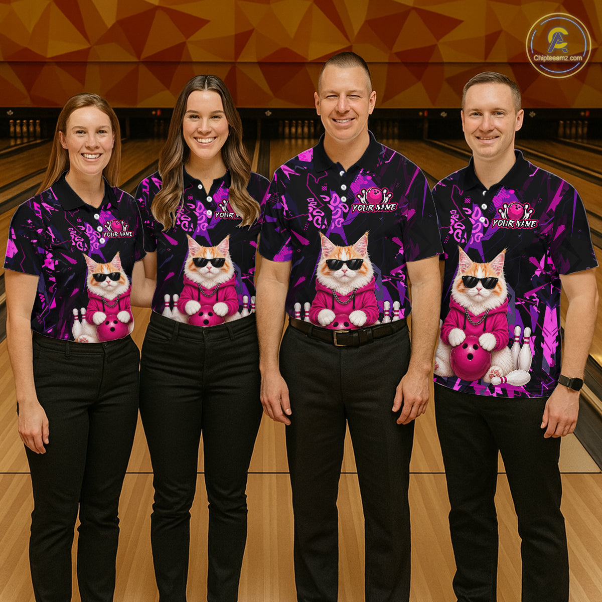 Custom Funny Maine Coon Cat Bowling Jersey for Women Bowling League Bowling Team Shirts HN292