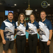 Load image into Gallery viewer, Custom Eagle 8 Ball Billiard Shirts for Men Billiard Tournament Billiard Team Shirts Polo &amp; 1/4 Zip NNT109