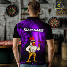 Load image into Gallery viewer, Custom Purple Funny Chicken Darts Shirt for Men Darts Team Jerseys Polo &amp; 1/4 Zip Dart League NNT131