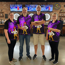 Load image into Gallery viewer, Custom Purple Funny Chicken Darts Shirt for Men Darts Team Jerseys Polo &amp; 1/4 Zip Dart League NNT131
