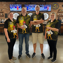 Load image into Gallery viewer, Custom Yellow Funny Chicken Darts Shirt for Women Darts Team Jerseys Polo &amp; 1/4 Zip Dart League NNT131