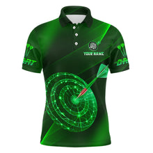 Load image into Gallery viewer, Custom Neon Green Cyber Dartboard Darts Shirt for Men Darts Team Jerseys Polo &amp; 1/4 Zip NNT132
