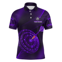Load image into Gallery viewer, Custom Neon Purple Cyber Dartboard Darts Shirt for Men Darts Team Jerseys Polo &amp; 1/4 Zip NNT132