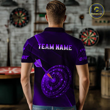 Load image into Gallery viewer, Custom Neon Purple Cyber Dartboard Darts Shirt for Men Darts Team Jerseys Polo &amp; 1/4 Zip NNT132