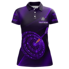Load image into Gallery viewer, Custom Neon Purple Cyber Dartboard Darts Shirt for Women Darts Team Jerseys Polo &amp; 1/4 Zip NNT132