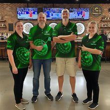 Load image into Gallery viewer, Custom Neon Green Cyber Dartboard Darts Shirt for Women Darts Team Jerseys Polo &amp; 1/4 Zip NNT132