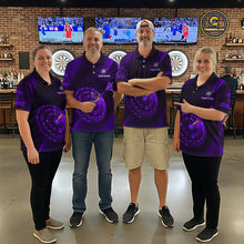 Load image into Gallery viewer, Custom Neon Purple Cyber Dartboard Darts Shirt for Women Darts Team Jerseys Polo &amp; 1/4 Zip NNT132