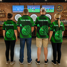 Load image into Gallery viewer, Custom Neon Green Cyber Dartboard Darts Shirt for Women Darts Team Jerseys Polo &amp; 1/4 Zip NNT132