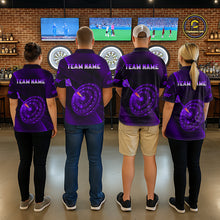 Load image into Gallery viewer, Custom Neon Purple Cyber Dartboard Darts Shirt for Men Darts Team Jerseys Polo &amp; 1/4 Zip NNT132