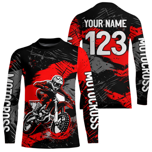 Custom Red Youth Motocross Jersey Motocycle Shirts Shirt Kid Men Women Motocross Shirt UPF30+ DNT38