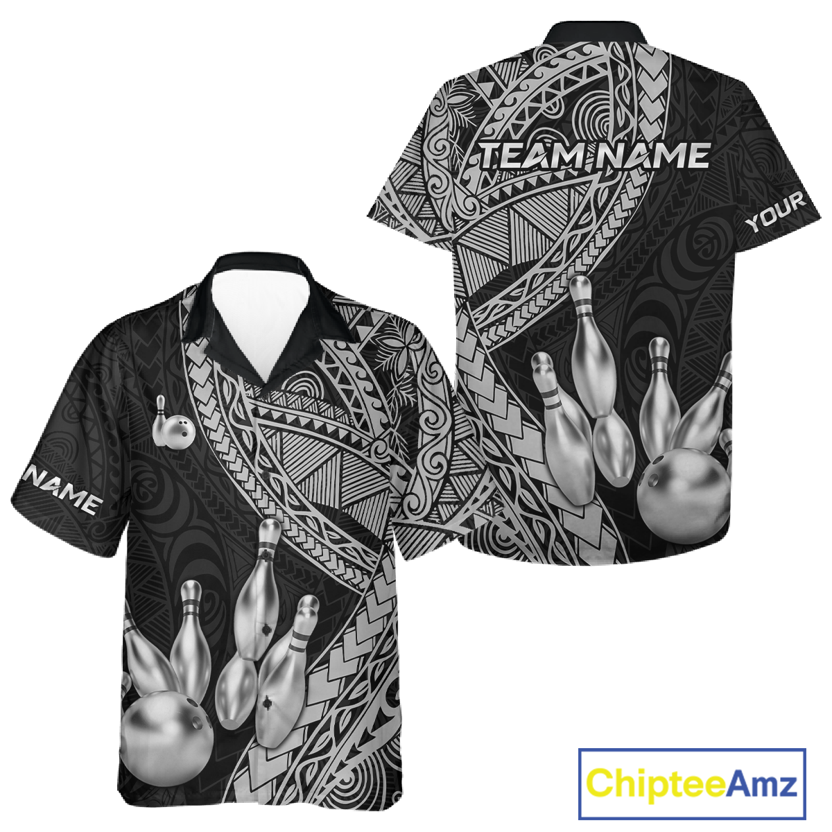 Custom White Tribal Hawaiian Bowling Jersey for Men Women Bowling Team Shirts Bowling League HNT225