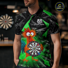 Load image into Gallery viewer, Custom Funny Green Chicken Dart Shirts For Men Dart Board Gifts Darts Team Jerseys Dart League NNT152