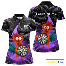Load image into Gallery viewer, Custom Funny Purple Chicken Dart Shirts For Women Dart Board Gifts Darts Team Jerseys Dart League NNT152