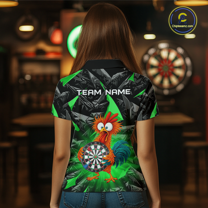 Custom Funny Green Chicken Dart Shirts For Women Dart Board Gifts Darts Team Jerseys Dart League NNT152
