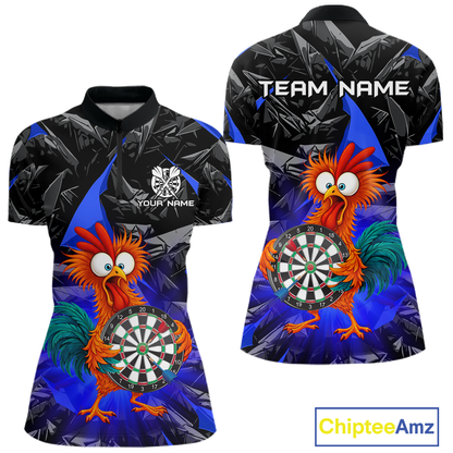 Custom Funny Blue Chicken Dart Shirts For Women Dart Board Gifts Darts Team Jerseys Dart League NNT152