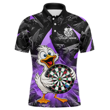 Load image into Gallery viewer, Custom Purple Duck Funny Dart Shirt Dart Team Jersey for Men Dartboard Polo &amp; 1/4Zip NNT167