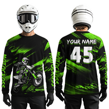 Load image into Gallery viewer, Green Motocross Shirts Personalized Racing Jersey Dirt Bike Jersey Kid Men Women UPF30+ DNT15
