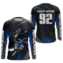 Load image into Gallery viewer, Personalized Blue Motocross Shirts Racing Jersey Dirt Bike Jersey Kid Men Women UPF30+ DNT14