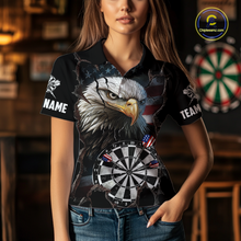 Load image into Gallery viewer, Custom US Flag Eagle Dart Shirts For Women Dart Board Gifts Darts Team Jerseys Dart League NNT154
