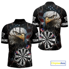 Load image into Gallery viewer, Custom US Flag Eagle Dart Shirts For Men Dart Board Gifts Darts Team Jerseys Dart League NNT154