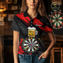 Load image into Gallery viewer, Custom Red Funny Beer Darts Board Dart Shirts For Women Darts Team Jerseys Dart Tournament NNT120