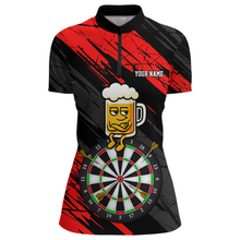 Load image into Gallery viewer, Custom Red Funny Beer Darts Board Dart Shirts For Women Darts Team Jerseys Dart Tournament NNT120