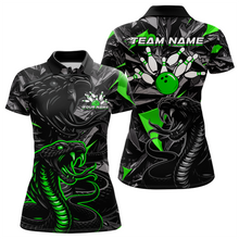 Load image into Gallery viewer, Custom Green Cobra Snake Bowling Jersey for Women Bowling Team Shirts Polo &amp; 1/4 Zip HNT137