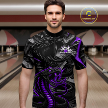 Load image into Gallery viewer, Custom Purple Cobra Snake Bowling Jersey for Men Bowling Team Shirts Bowling Uniform Polo &amp; 1/4 Zip HNT137