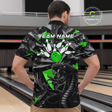 Load image into Gallery viewer, Custom Green Cobra Snake Bowling Jersey for Men Bowling Team Shirts Bowling Uniform Polo &amp; 1/4 Zip HNT137