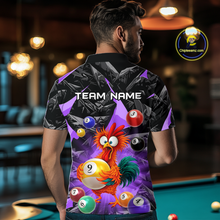 Load image into Gallery viewer, Custom Funny Purple Chicken 9 Ball Pool Billiard Shirt for Men Polo &amp; 1/4 Zip, Billiard Team Jerseys NNT157