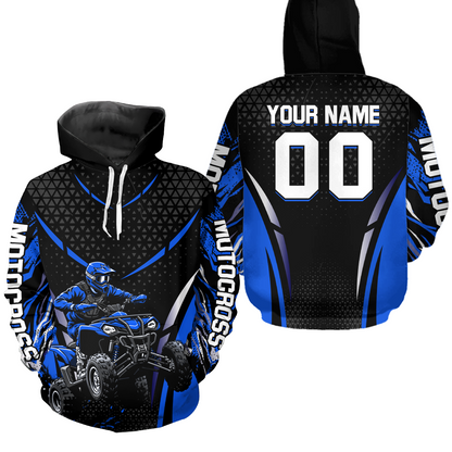 Personalized Blue ATV Motocross Hoodie Jersey Off-Road Hoodie Shirt for Kid Men Women HOT41