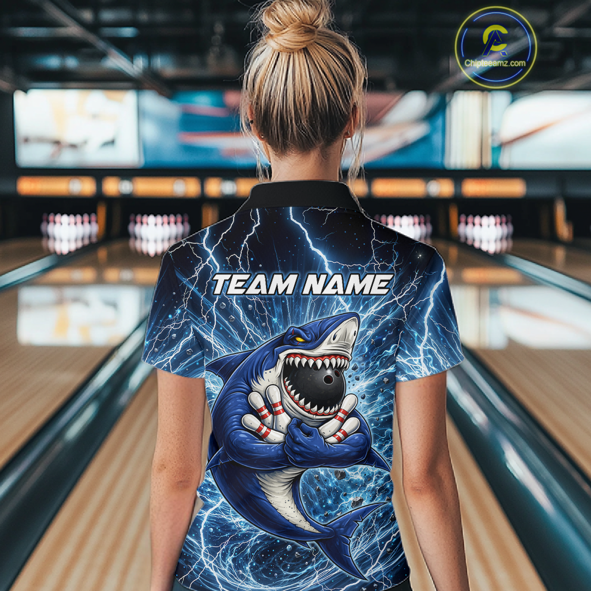 Custom Flame Shake Bowling Jersey for Women Polo & 1/4 Zip Bowling Team Shirts HNT223