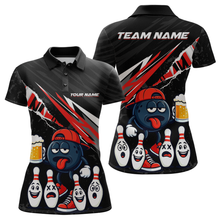 Load image into Gallery viewer, Custom Red Beer Bowling Jersey for Women Bowling Team Shirts Bowling Uniform Polo &amp; 1/4 Zip HNT133