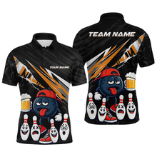 Load image into Gallery viewer, Custom Orange Beer Bowling Jersey for Men Bowling Team Shirts Bowling Uniform Polo &amp; 1/4 Zip HNT133