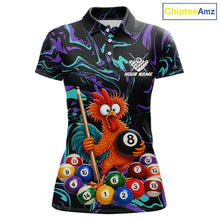 Load image into Gallery viewer, Custom Teal Purple Chicken 8 Ball Billiard Shirt for Women Billiard Jerseys Team Billiard League NNT197
