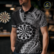 Load image into Gallery viewer, Custom White Tribal Dart Shirts for Men Dart Team Jersey Dartboard Gifts Polo &amp; 1/4 Zip NNT163