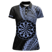 Load image into Gallery viewer, Custom Blue Tribal Dart Shirts for Women Dart Team Jersey Dartboard Gifts Polo &amp; 1/4 Zip NNT163