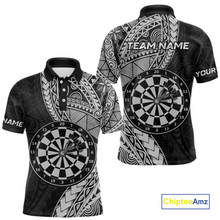 Load image into Gallery viewer, Custom White Tribal Dart Shirts for Men Dart Team Jersey Dartboard Gifts Polo &amp; 1/4 Zip NNT163