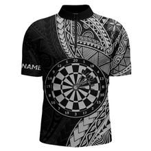 Load image into Gallery viewer, Custom White Tribal Dart Shirts for Men Dart Team Jersey Dartboard Gifts Polo &amp; 1/4 Zip NNT163