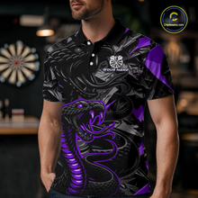 Load image into Gallery viewer, Purple Custom Cobra Snake Dart Shirts for Men Dart Team Jersey Dartboard Gifts Polo &amp; 1/4 Zip NNT162