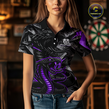 Load image into Gallery viewer, Purple Custom Cobra Snake Dart Shirts for Women Dart Team Jersey Dartboard Gifts Polo &amp; 1/4 Zip NNT162
