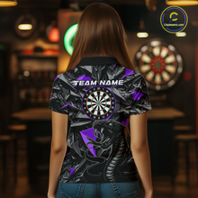 Load image into Gallery viewer, Purple Custom Cobra Snake Dart Shirts for Women Dart Team Jersey Dartboard Gifts Polo &amp; 1/4 Zip NNT162
