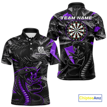 Load image into Gallery viewer, Purple Custom Cobra Snake Dart Shirts for Men Dart Team Jersey Dartboard Gifts Polo &amp; 1/4 Zip NNT162