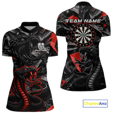 Load image into Gallery viewer, Red Custom Cobra Snake Dart Shirts for Women Dart Team Jersey Dartboard Gifts Polo &amp; 1/4 Zip NNT162