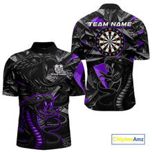 Load image into Gallery viewer, Purple Custom Cobra Snake Dart Shirts for Men Dart Team Jersey Dartboard Gifts Polo &amp; 1/4 Zip NNT162