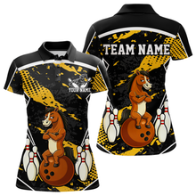 Load image into Gallery viewer, Custom Yellow Funny Horse Bowling Tournament Jersey for Women Bowling Team Shirts Polo &amp; 1/4 Zip HNT180
